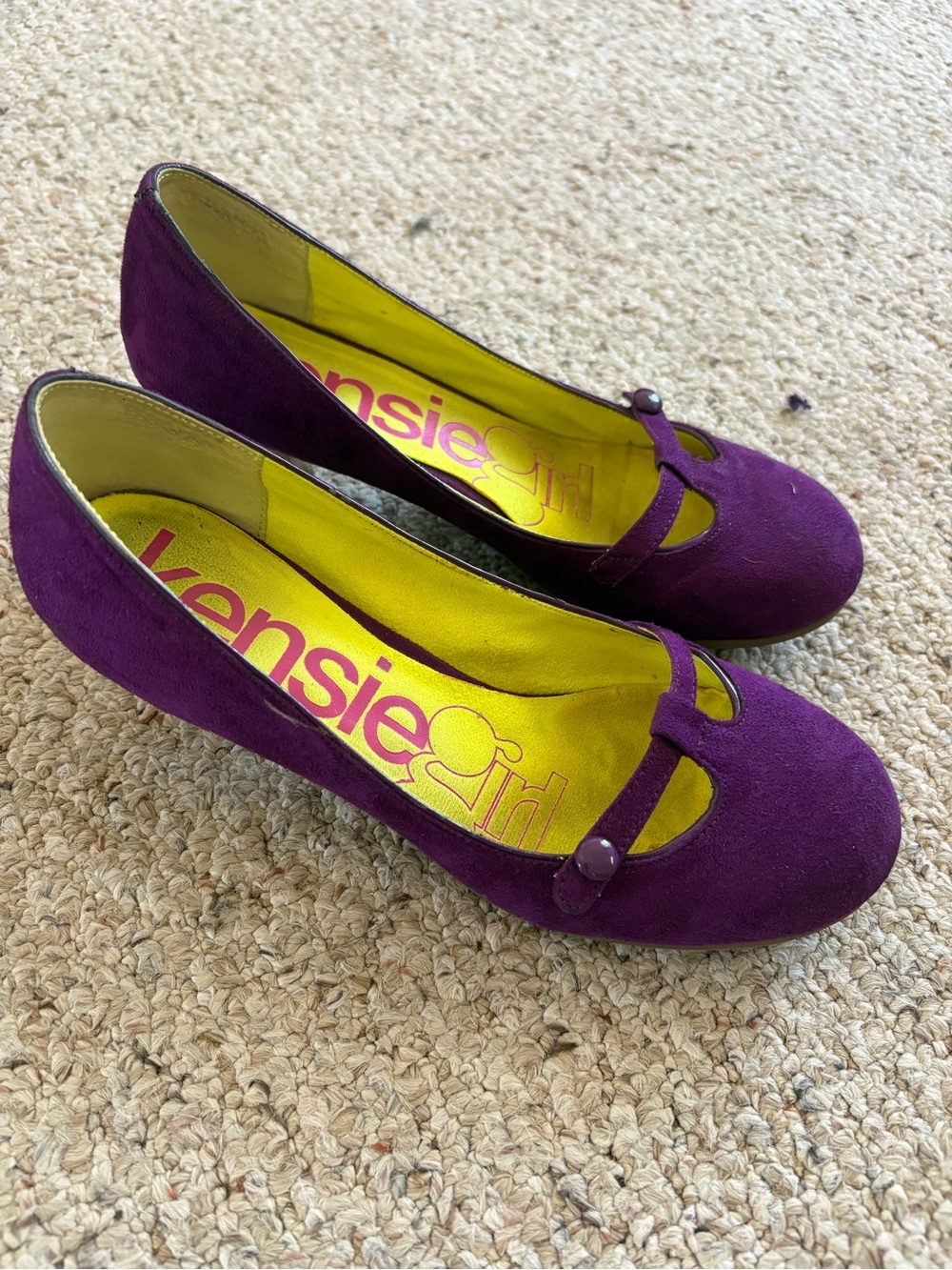 Kensie Girl Deep Purple Suede Round-Toe Flats